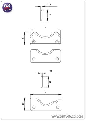 Hw integral tungsten carbide profiled inserts 15 mm thick.